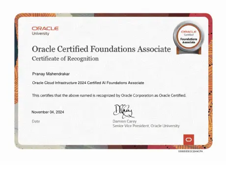 Oracle Cloud Infrastructure 2024 Certified AI Foundations Associate