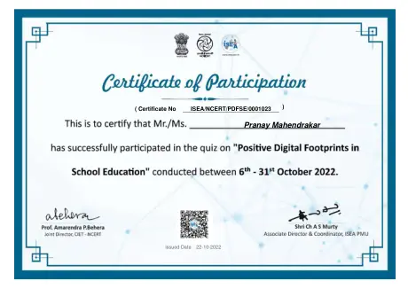 ( Certificate No