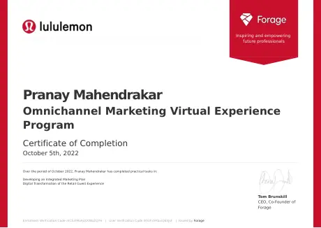 Omnichannel Marketing Virtual Experience