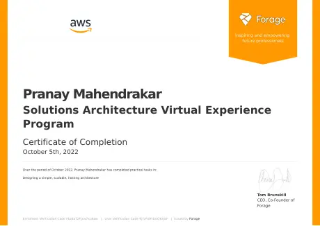 Solutions Architecture Virtual Experience