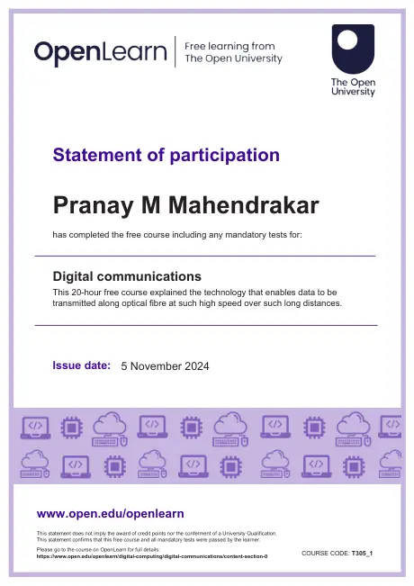 Statement of participation