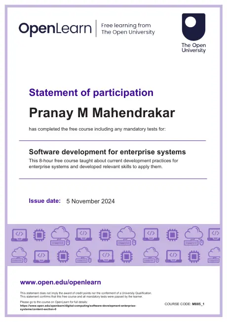 Statement of participation